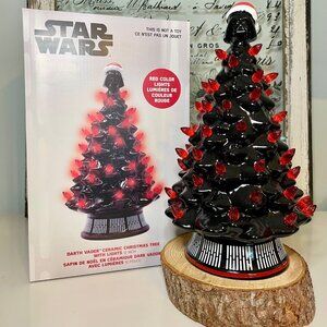 NEW IN BOX Star Wars 12" Ceramic Christmas Tree with Red Lights